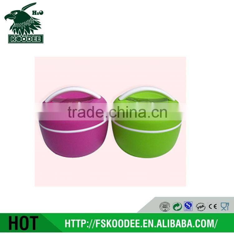 Stocked plastic material tiffin box with assorted colors