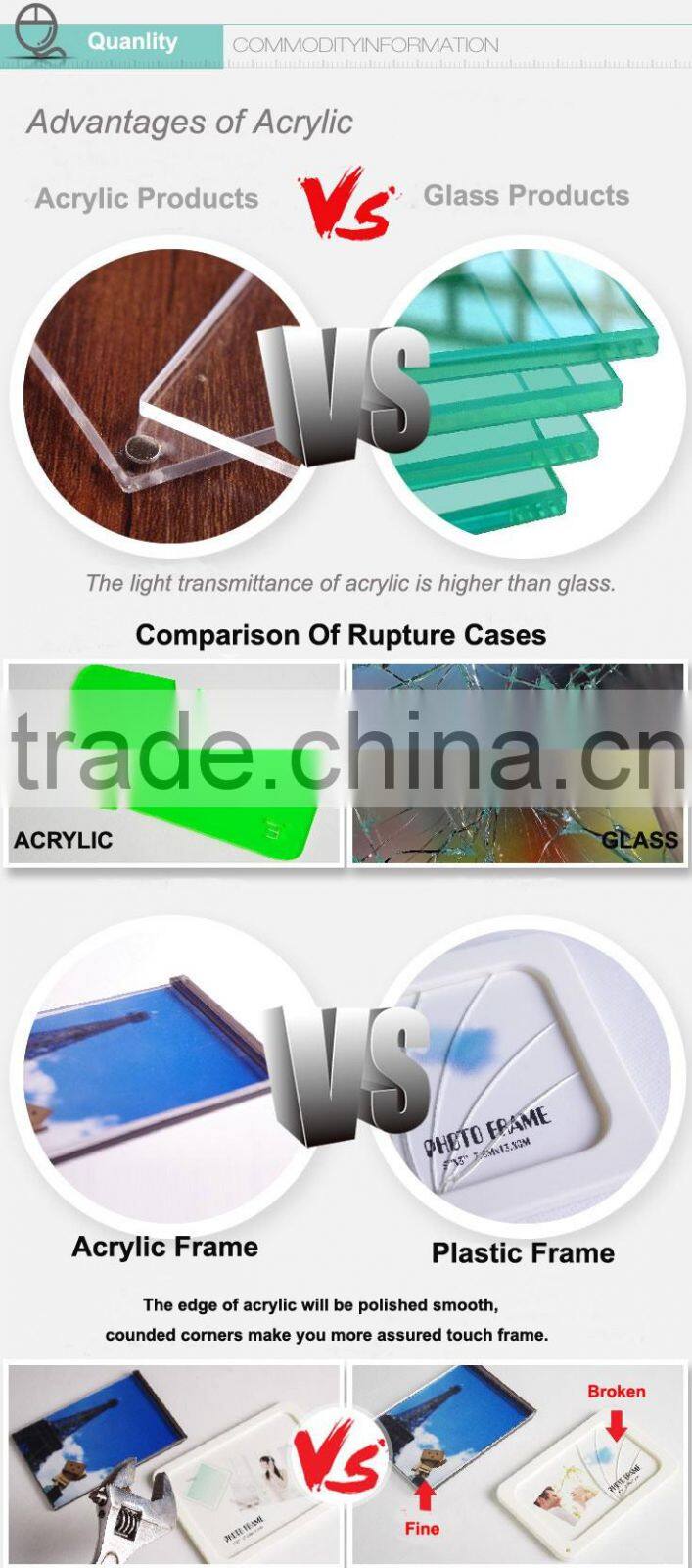 wall mounted clear acrylic office room/door sign board display with screws