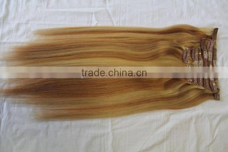 double drawn russian clip in hair extension thick end hair