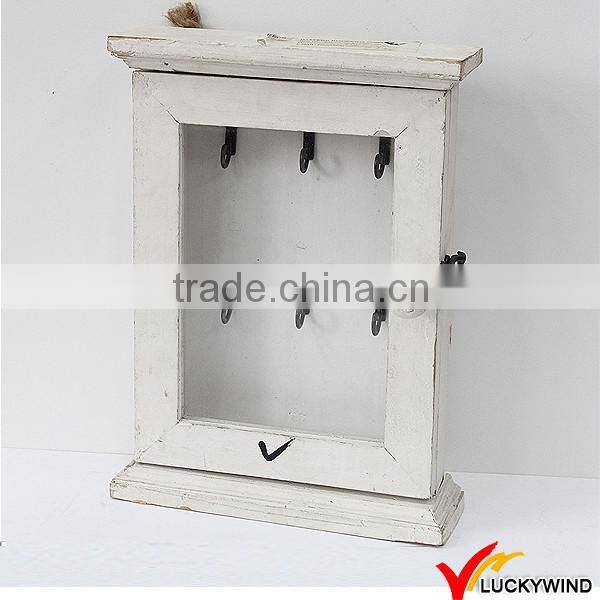 Antique Cream Wooden Key Cabinet