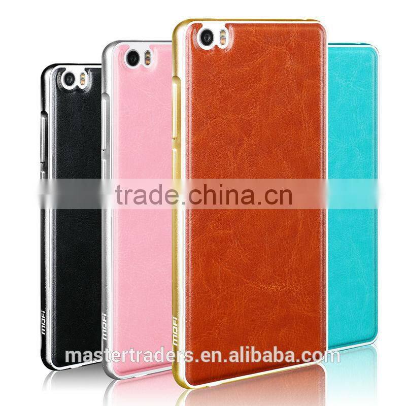 Original MOFI PU Leather Back Cover Case With Metal Frame For Xiaomi Note MT-3403