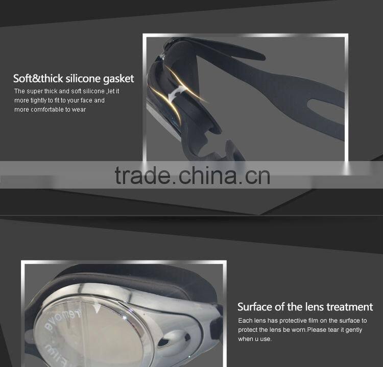 Wide vision mirrored swim goggles for men