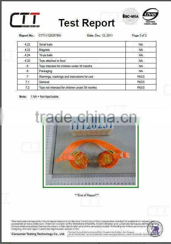 Cartoon silicone swim goggles for children