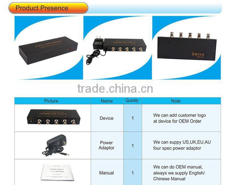 1x4 HD-SDI/SDI distribution amplifier/repeater