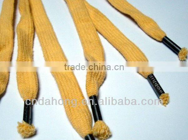 Metal tip cord debossed with custom logo