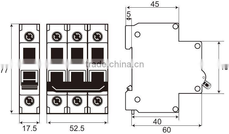 3 pole miniature circuit breaker fuse switch disconnector