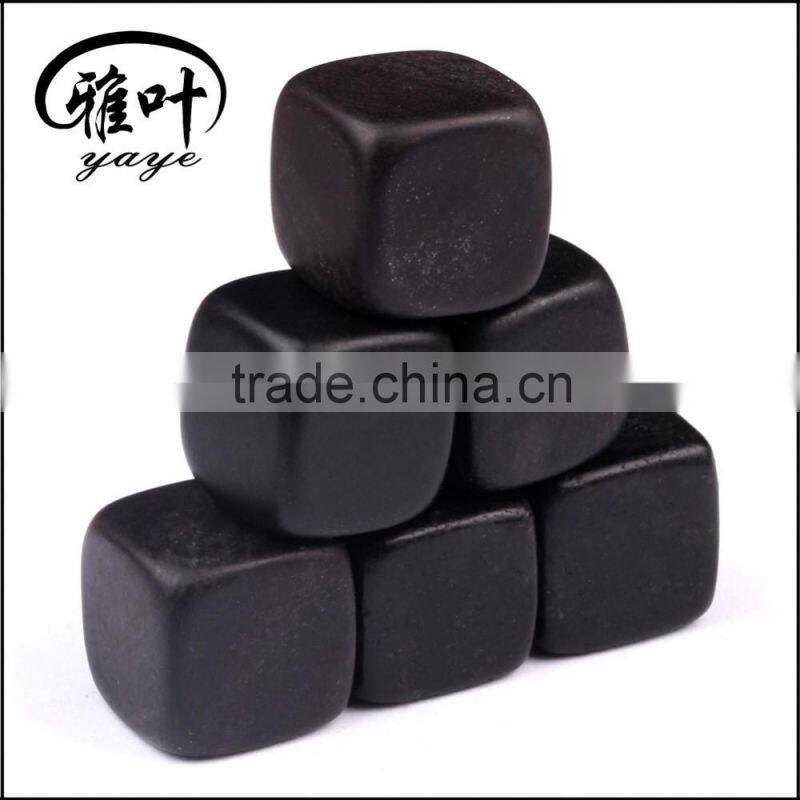 20mm Wholesale Ice Cube Whisky Stones Black Basalt Whisky Stones Bar Accessories Ice Cube Whisky Stones