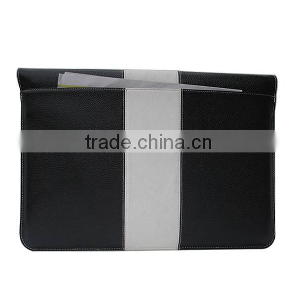 Full grain leather long protective laptop sleeve