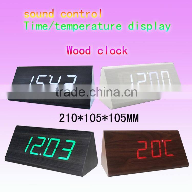 Triangle digital wooden clock & triangle wooden clock, table clock