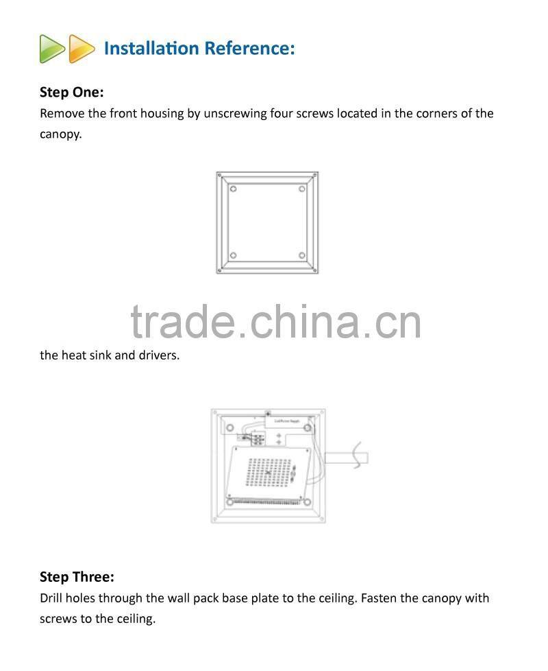 UL listed 40w gas station led canopy light