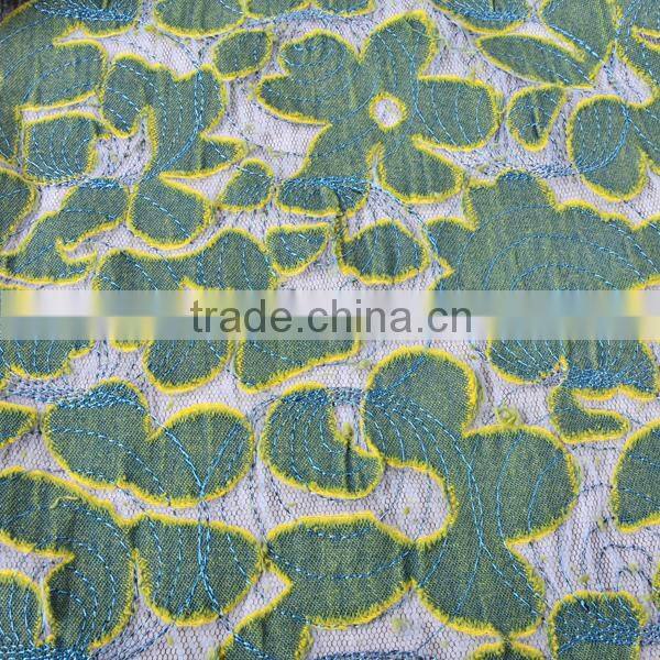 Girl dress latest applique lace trimming