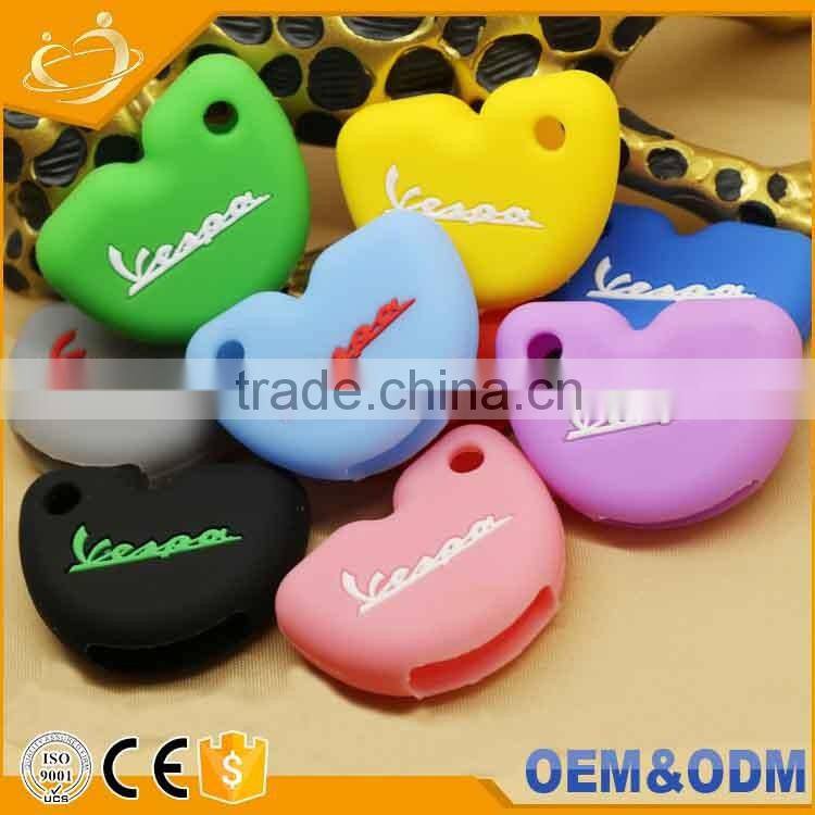 Silicone Rubber Key Cover Cap Shell Skin Protector Keyring Keychain For Vespa
