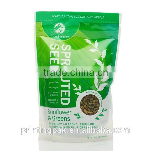custom wholesale aluminum foil chia seed packaging bag with ziplock