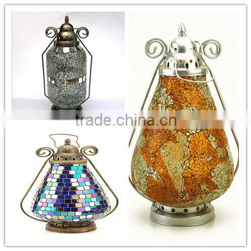 Handmade Glass Mosaic Moroccan garden lantern-Moroccan Home decor Indoor Glass lantern