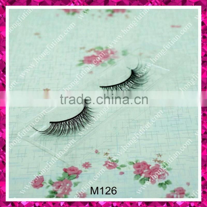 2016 Factory wholesale natural handmade 3D stripe mink fur eyelash; mink eyelash