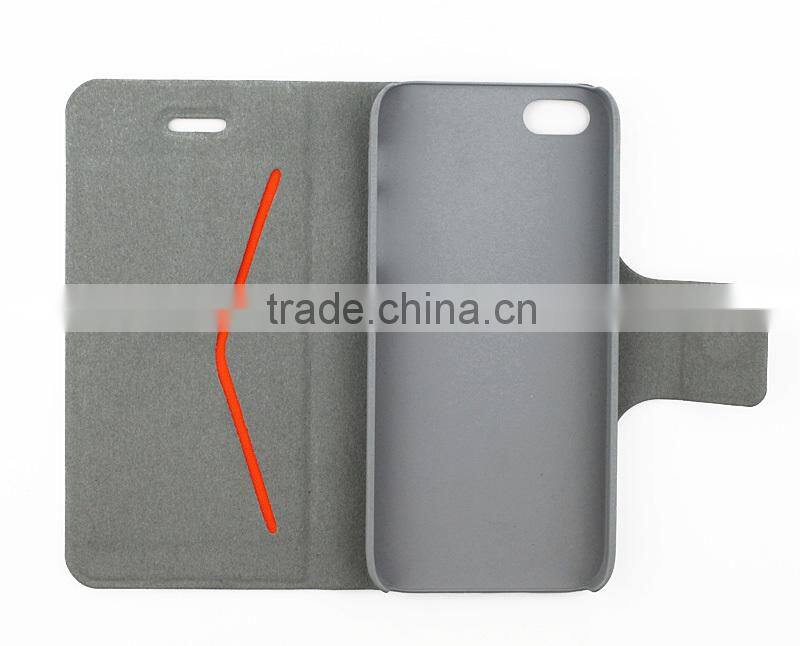 Popular stand leather wallet pouch case for iPhone 5G 5S