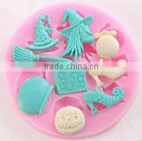 100% food save food grade cake tools fondant tools silicone 3D fondant mould