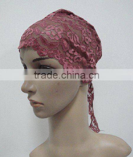 C015 new muslim tie back lace underscarf