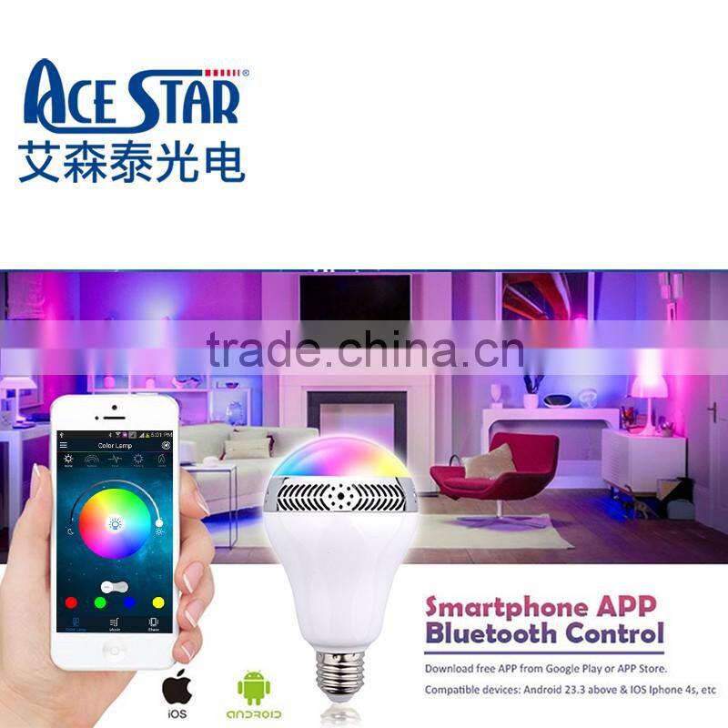 2016 RGB mini wireless bluetooth speaker LED light bulb