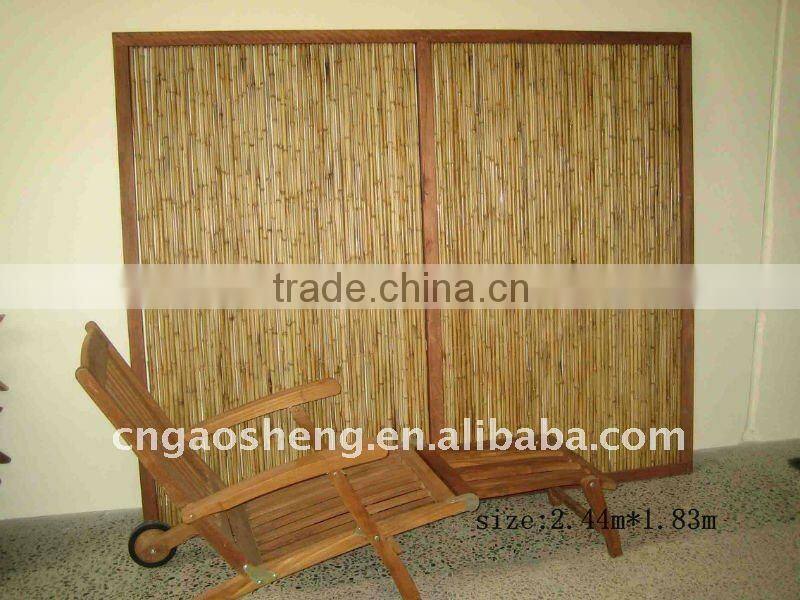 bamboo fence with wooden frame