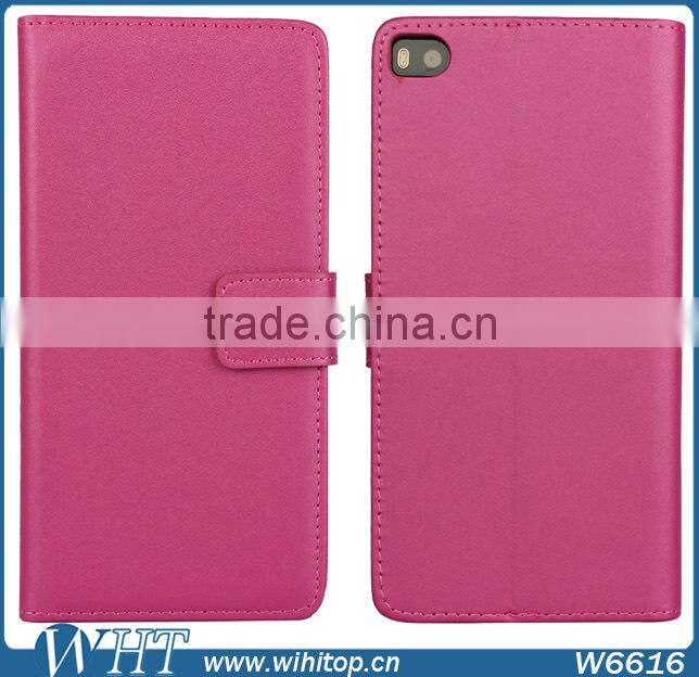Leather Card Slot Flip Cover with Stand for Huawei Ascend P8 Case