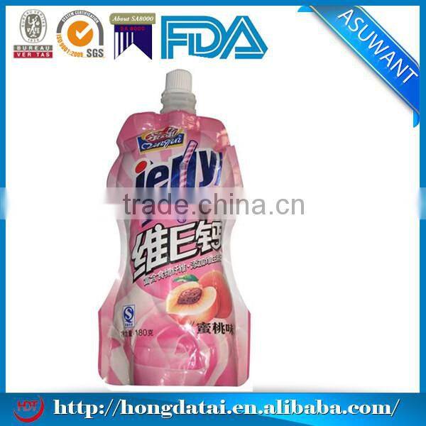 low price honey sauce printing bottom gusset corner spouted stand up pouch