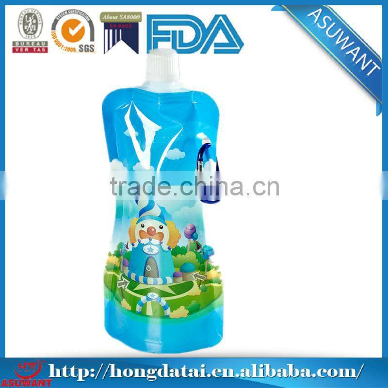 500ml hot gift foldable water bag/collapsible water bags