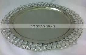 Best seller crystal wedding charger plate