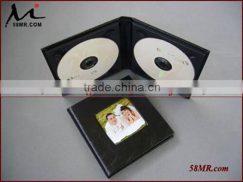2015 Faux Leather DVD CD Box Holder Album,Black 3PS