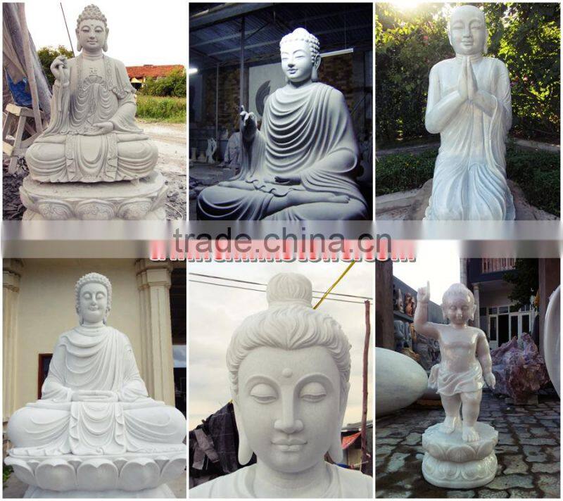 Shakyamuni Buddha Statues for Sale White Marble Stone Hand Carving Sculpture for Home Garden Pagoda Temple