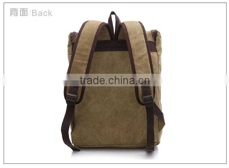 designer mens backpack canvas bag with leather trim,Canvas Cowboy bag