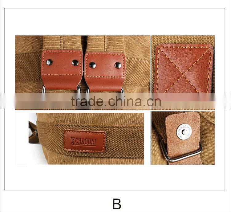 Top quality customized canvas backpack for men, canvas bag