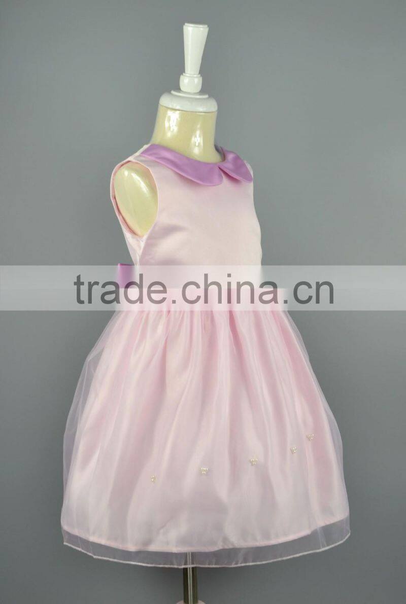Hot Pink Flower Girl Dresses Polyester Chiffon Wedding Party Dresses Birthday Dress For Baby Girl