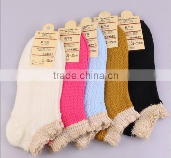 boat socks womens liner socks no show Retro Ruffle Frilly mesh cotton short lace ankle socks mix colours