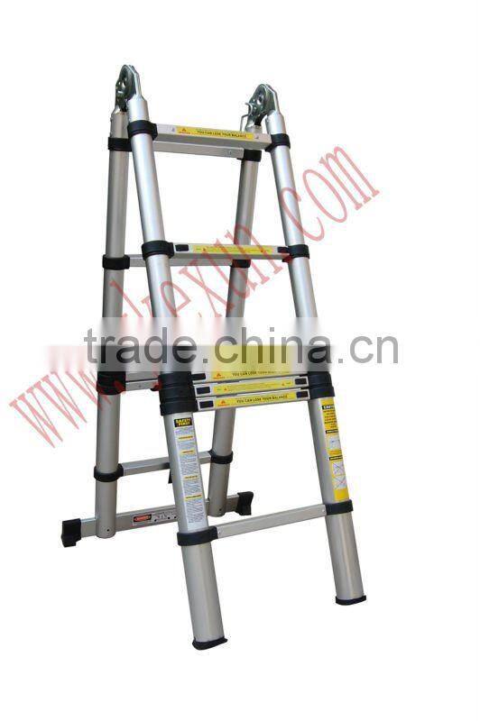 Multi-purpose telescopic folding aluminium ladder with 6+6steps 3.8m