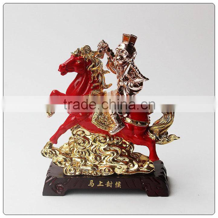 24k golden color horse and money statue , chinese zodiac statue