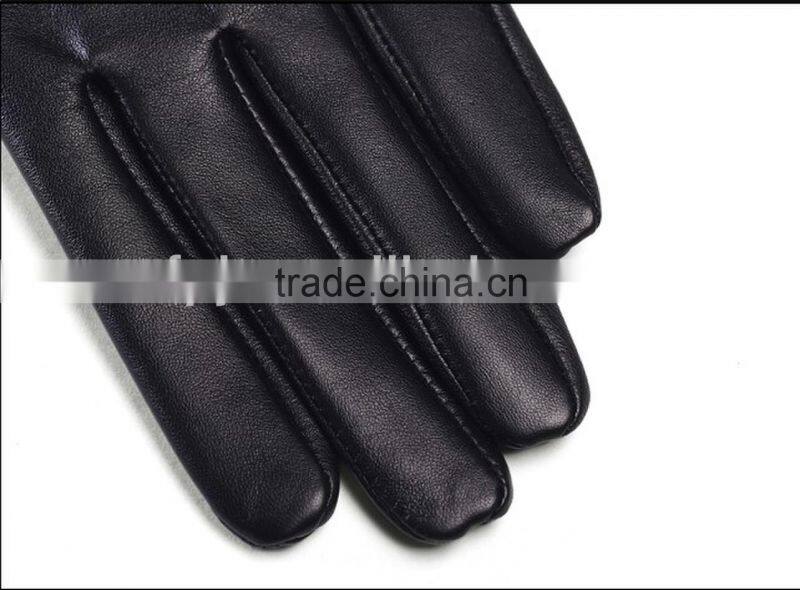 Fashion women winter rabbit fur lined leather gloves