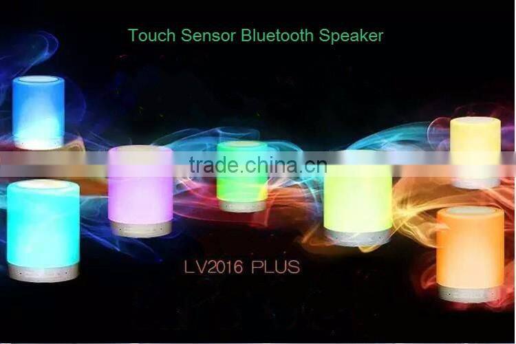 2016 New Style Touch Sensor Portable Wireless Mini LED Bluetooth Speaker for Smartphone PC Tablet Laptop