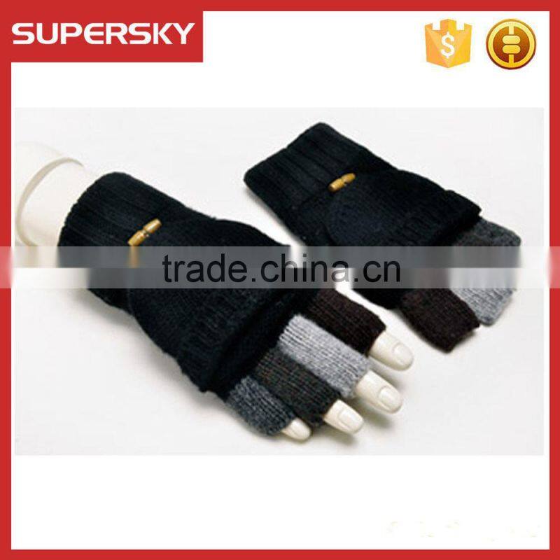 V-359 Fingerless wool winter warmer men gloves touch screen gloves magic golves for mobile phone