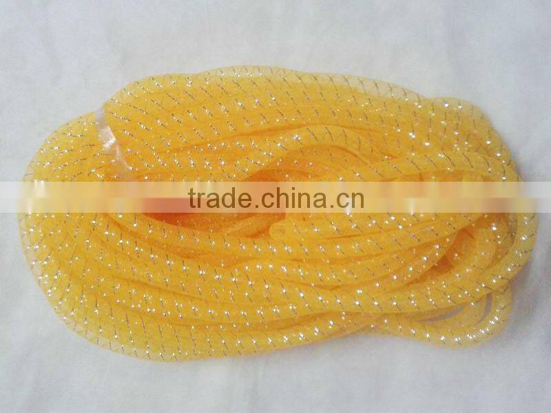 HOT SALE! 16mm Purple Nylon Mesh Tube Woven Ribbon for Valentines Present Wrapping Decorations