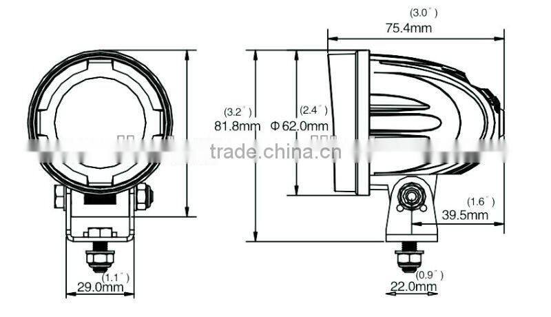 10W Cree LED Mini work lamp, motorcycle lamp