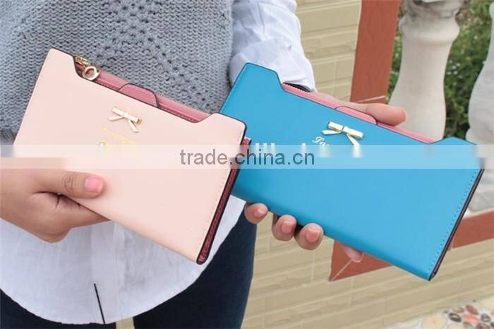 Candy colors women wallet girls PU leather purse ladies clutch bags