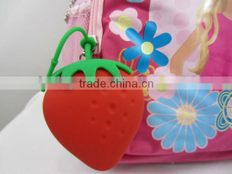 Fashion Strawberry Cute styles Silicone Key holder soft skin case factory