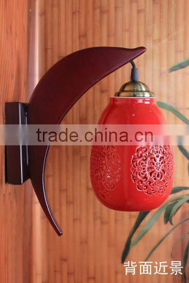 LED wooden wall mounted infrared ceramic wall lamp elegant