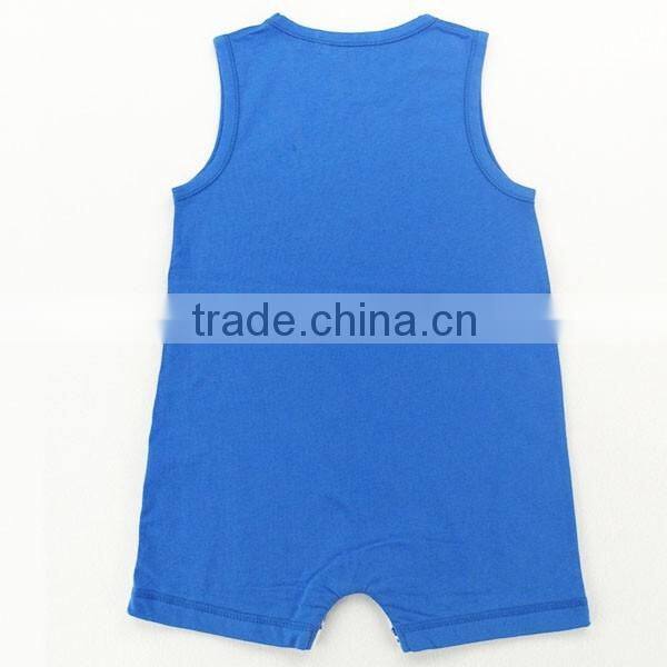 Comfortable designs soft baby sleeveless cotton jumpsuit