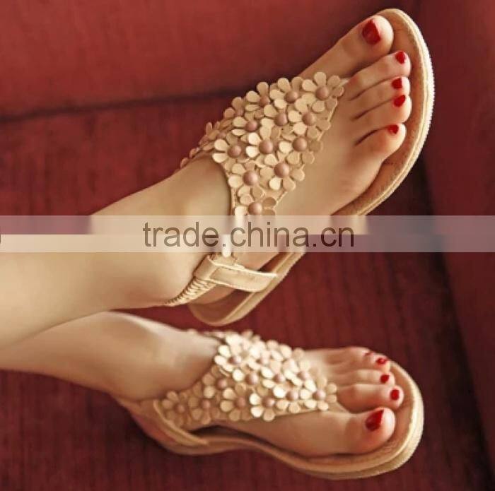 Comfortable summer flat thong sandals, Roman women shoes European and American fashion female with flat sandals