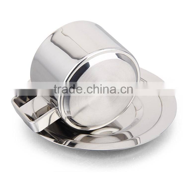 3 pieces of reusable stainless steel coffee cup set