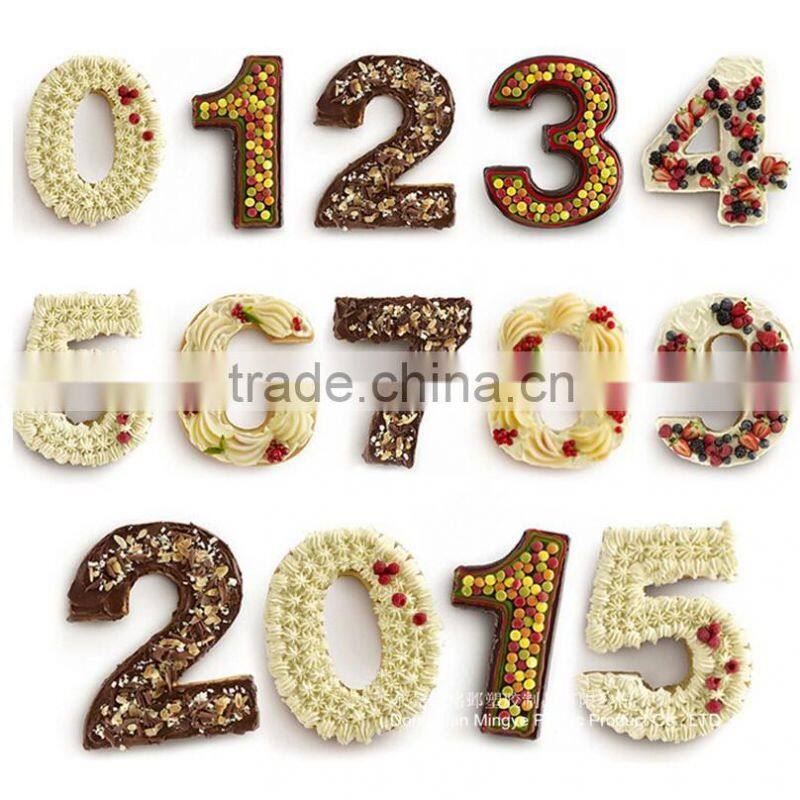 0-9 10 Number Shape Silicone 3D Mold Cookware Dining Bar Non-Stick Cake Decorating Fondant Soap Mold Decorating Stencil pan