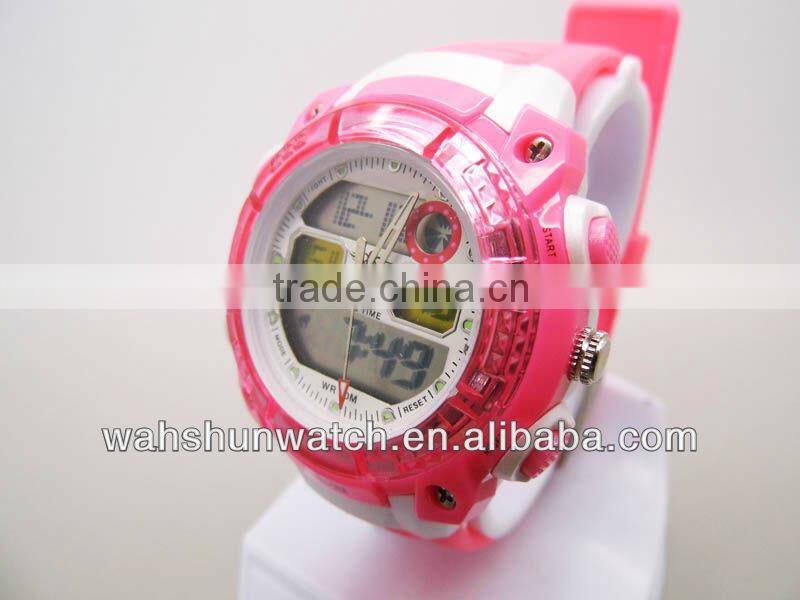 Fashion module analog sport watch with digital display
