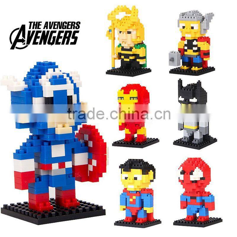 HOT ! 220pcs Super Hero Series Mini figures Nano Building Blocks For Kids
